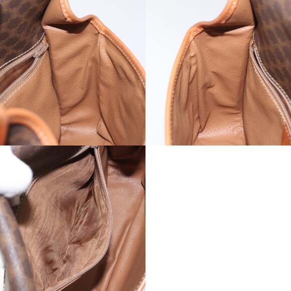 CELINE Macadam Canvas Circle Shoulder Bag Pvc Leather Brown Gold - Picture 12 of 12